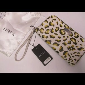 NWT Furla Wallet Leopard Ocelot Leather MSRP $269